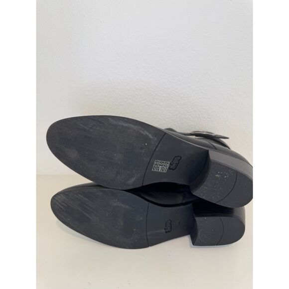 Coach Dylan Black Leather Horse-And-Carriage Ankle Booties Size 10 - Picture 7 of 10